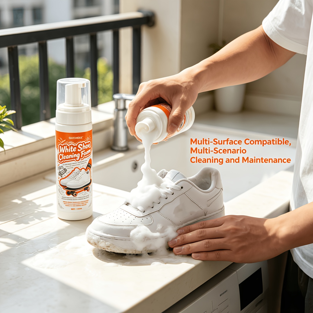 Sneaker Care Cleaner - Draagbare, niet-afspoelbare witte schoenreiniger schuim, multi-oppervlakte